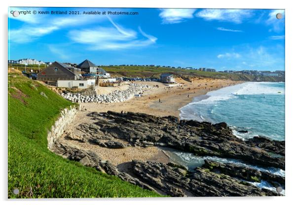 Fistral beach newquay Acrylic by Kevin Britland