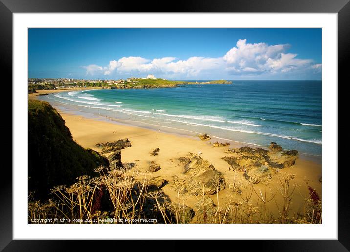 Newquay beaches Framed Mounted Print by Chris Rose
