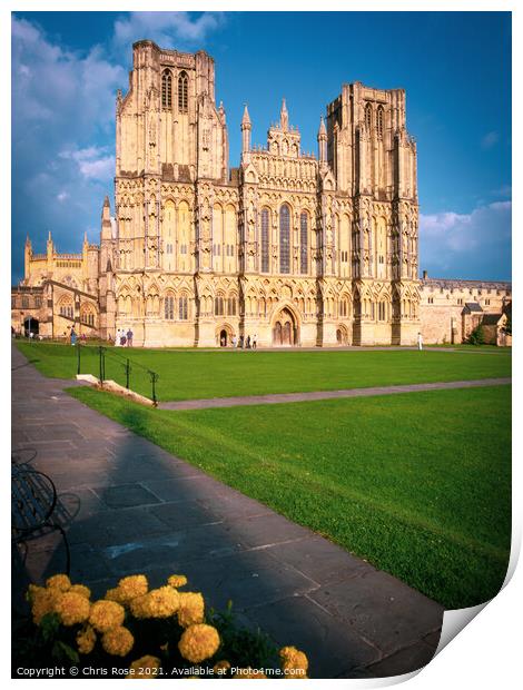 Wells cathedral Print by Chris Rose