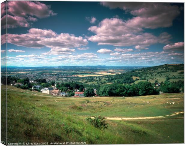 Cleeve Cloud on the Cotswolds edge Canvas Print by Chris Rose
