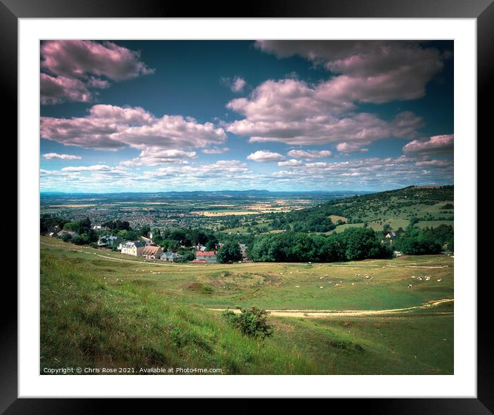 Cleeve Cloud on the Cotswolds edge Framed Mounted Print by Chris Rose