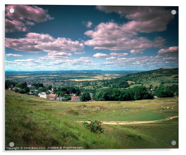 Cleeve Cloud on the Cotswolds edge Acrylic by Chris Rose