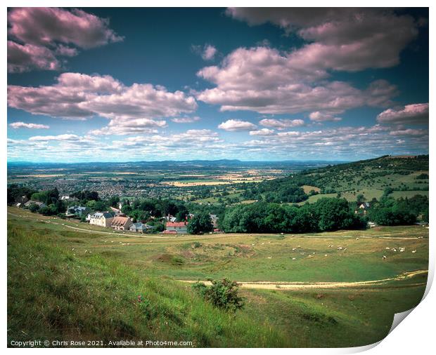 Cleeve Cloud on the Cotswolds edge Print by Chris Rose
