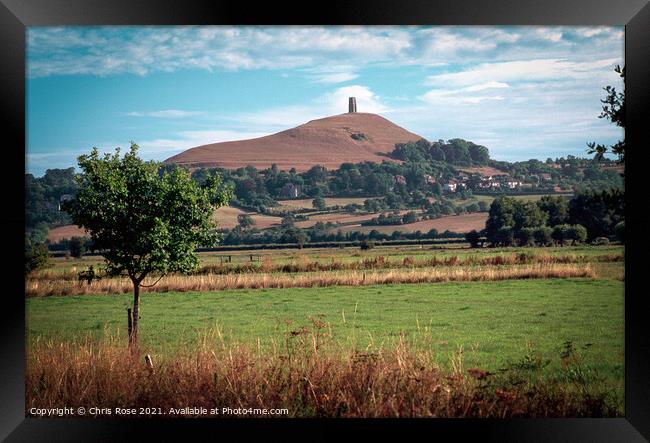 Glastonbury Tor landscape Framed Print by Chris Rose