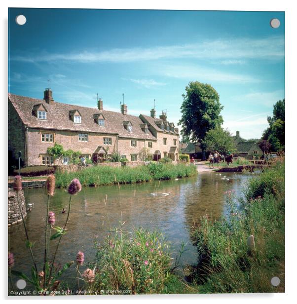 Lower Slaughter, idyllic riverside cottages Acrylic by Chris Rose