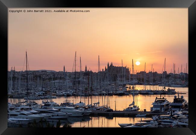 Palma Marina at Sunrise Framed Print by John Barratt