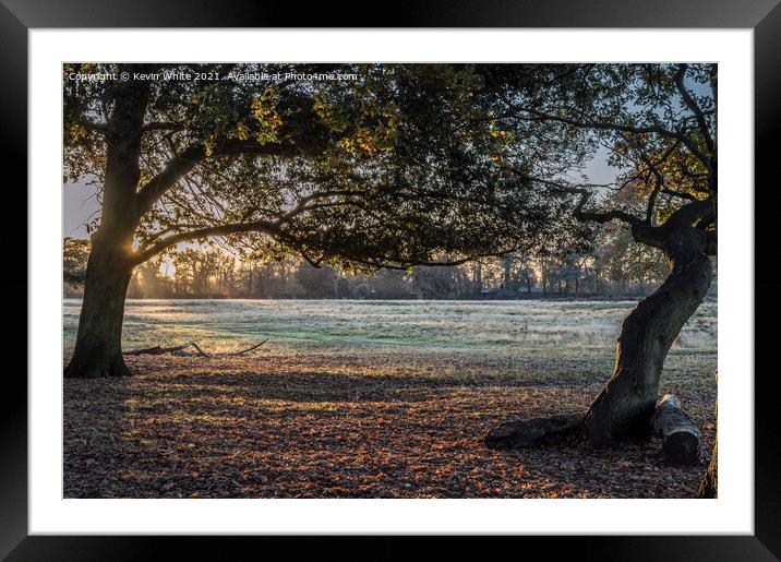cold November sunrise Framed Mounted Print by Kevin White