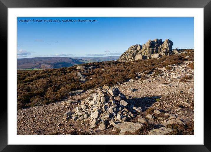on the summitof Simon Seat in the Yorkshire Dales Framed Mounted Print by Peter Stuart