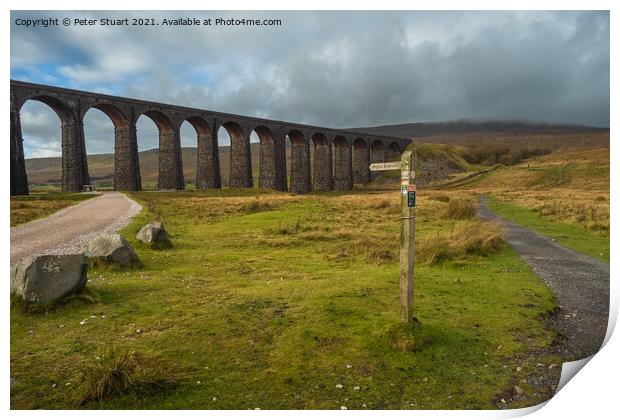 Ribblehead Viaduct on the Settle Carlisle railway in the Yorkshi Print by Peter Stuart