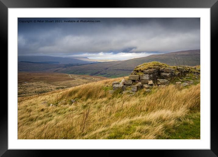 Blea moor and Dent Head in the Yorkshire Dales Framed Mounted Print by Peter Stuart