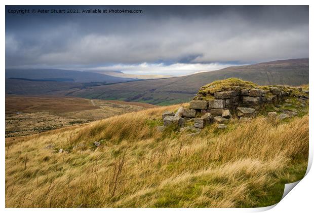 Blea moor and Dent Head in the Yorkshire Dales Print by Peter Stuart