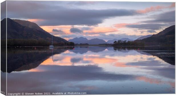 Majestic Sunrise Over Loch Leven Canvas Print by Steven Nokes
