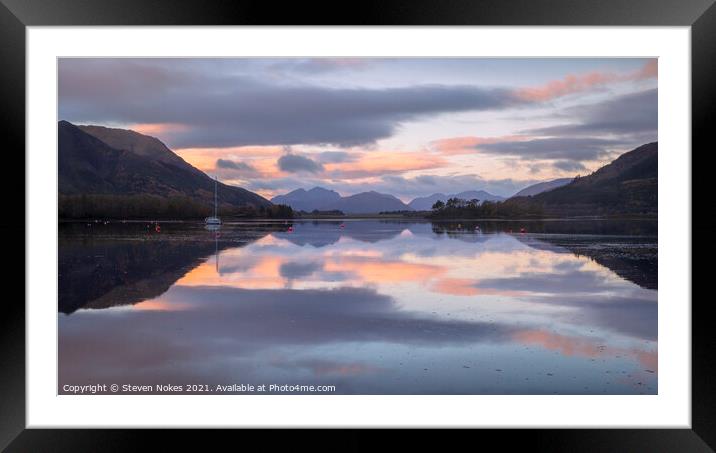 Majestic Sunrise Over Loch Leven Framed Mounted Print by Steven Nokes
