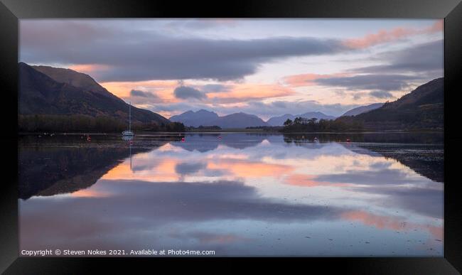 Majestic Sunrise Over Loch Leven Framed Print by Steven Nokes