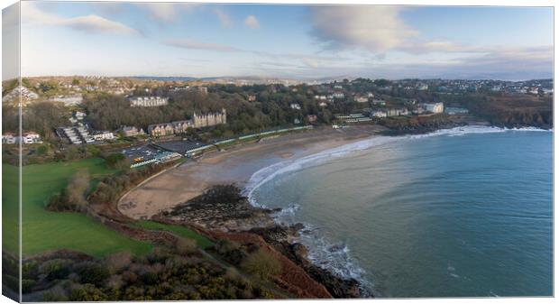 Langland Bay in Swansea Canvas Print by Leighton Collins