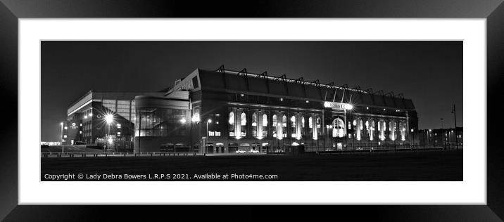 Ibrox The Mighty Gers Rangers Monochrome Scotland Framed Mounted Print by Lady Debra Bowers L.R.P.S
