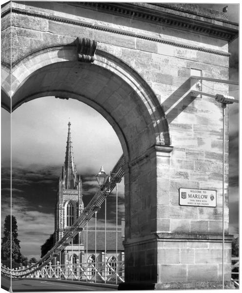 Marlow Bridge and All Saints Church Canvas Print by Darren Galpin