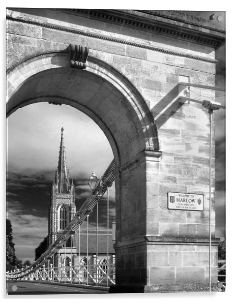 Marlow Bridge and All Saints Church Acrylic by Darren Galpin