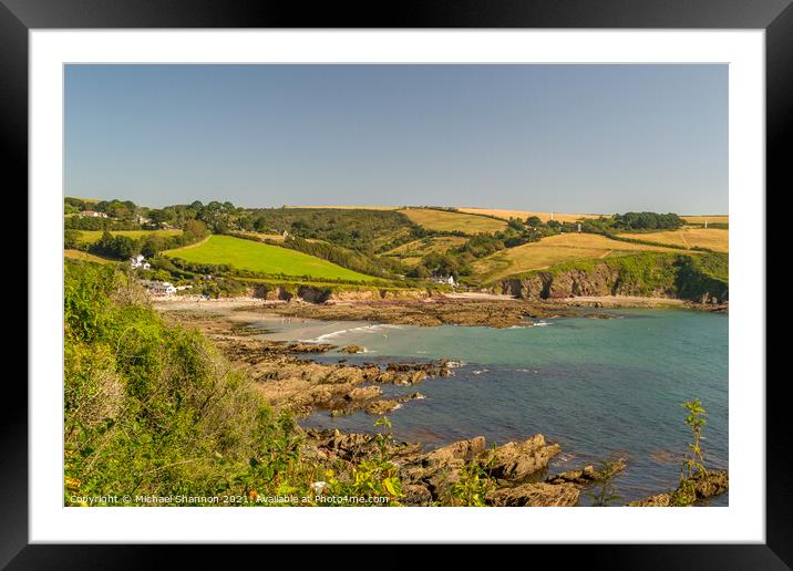 The South West Coast Path at Talland Bay in Cornwa Framed Mounted Print by Michael Shannon