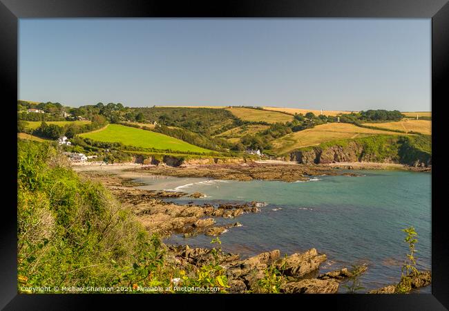 The South West Coast Path at Talland Bay in Cornwa Framed Print by Michael Shannon