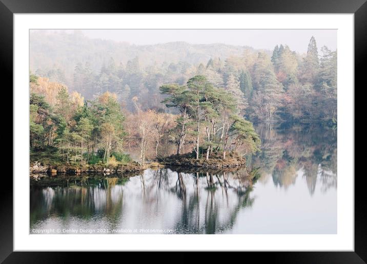Tarn Hows - Reflections Framed Mounted Print by Denley Dezign