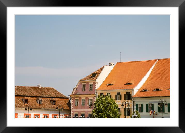 Sibiu old town in Romania Framed Mounted Print by Sanga Park