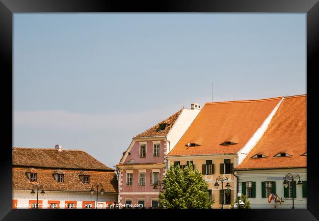 Sibiu old town in Romania Framed Print by Sanga Park