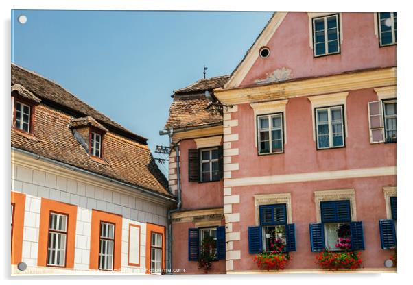 Sibiu old town in Romania Acrylic by Sanga Park