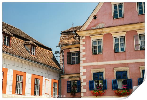 Sibiu old town in Romania Print by Sanga Park