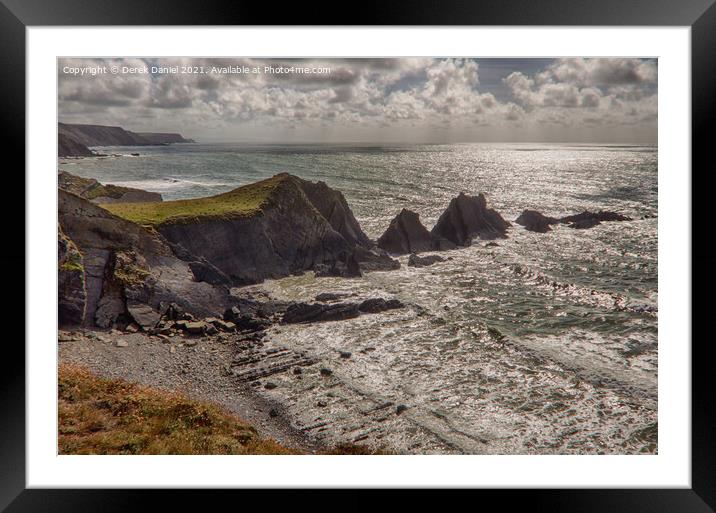 Dramatic Devonshire Coastline Framed Mounted Print by Derek Daniel