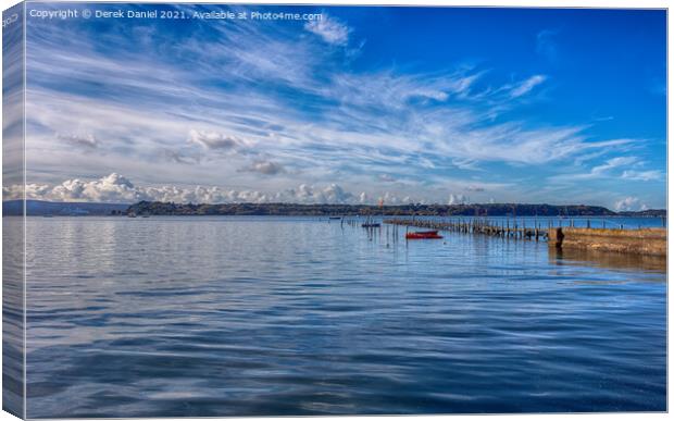 View from nearby East Dorset Sailing Club Canvas Print by Derek Daniel