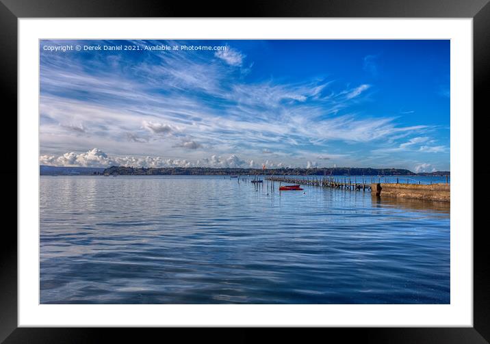View from nearby East Dorset Sailing Club Framed Mounted Print by Derek Daniel