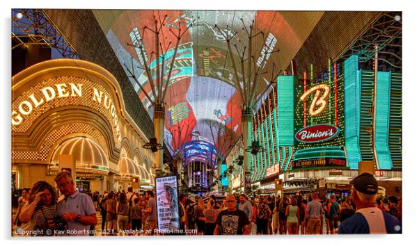 Downtown Vegas Acrylic by Kev Robertson
