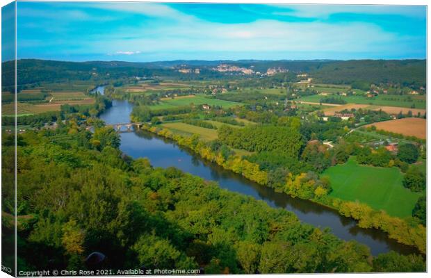 Dordogne, Domme viewpoint Canvas Print by Chris Rose