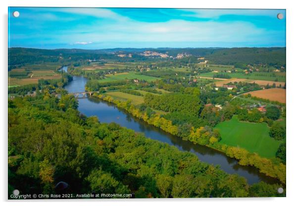 Dordogne, Domme viewpoint Acrylic by Chris Rose