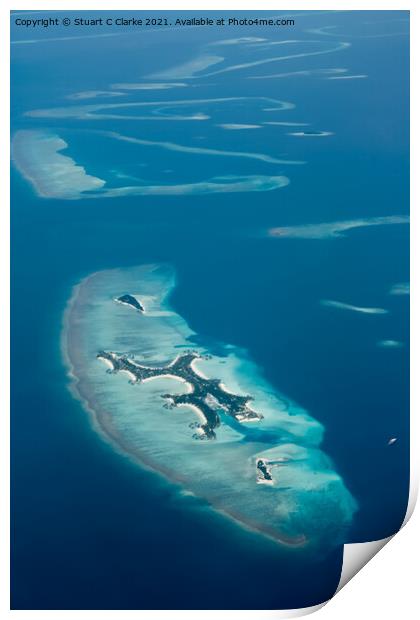 Maldives Islands.  Print by Stuart C Clarke