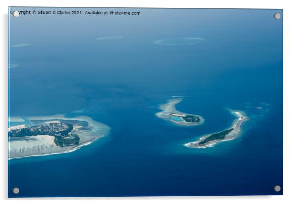Maldives Islands Acrylic by Stuart C Clarke