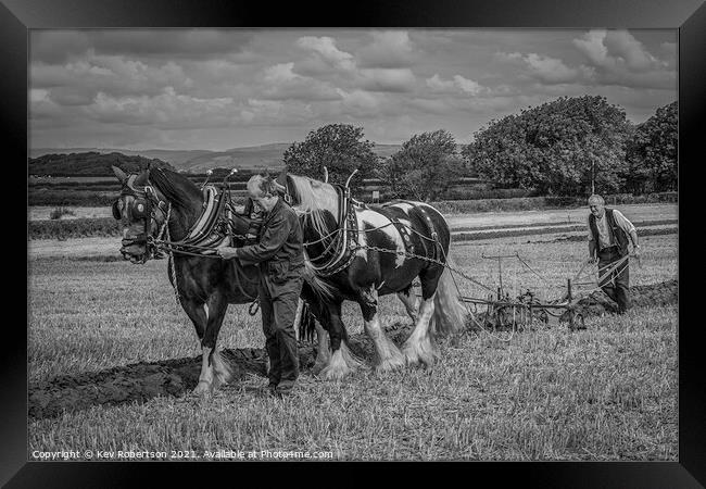 Ploughing by horse Framed Print by Kev Robertson
