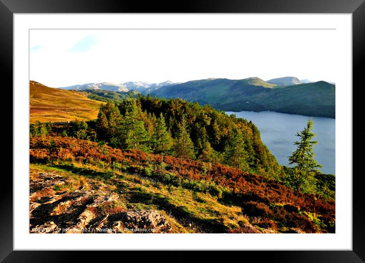 Walla crag overlooking Derwent water, Cumbria. Framed Mounted Print by john hill