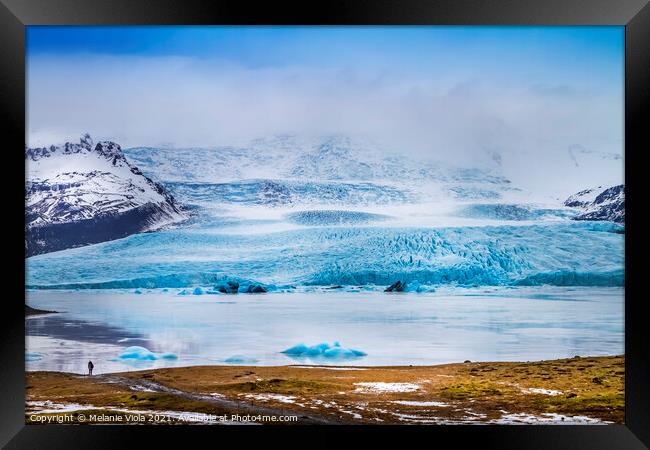 Fjallsarlon Lagoon and Glacier Vatnajokull Framed Print by Melanie Viola