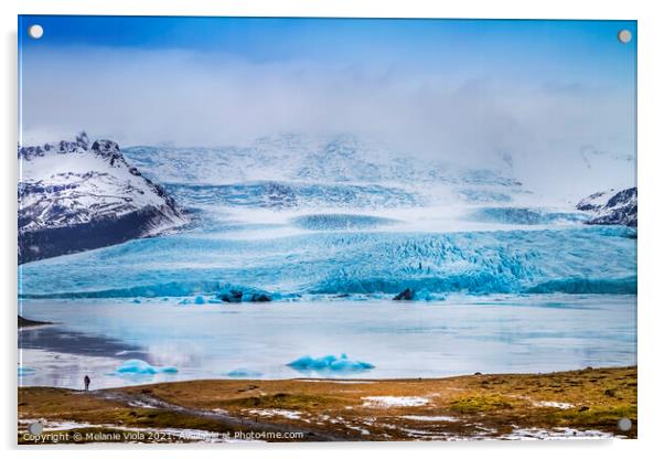 Fjallsarlon Lagoon and Glacier Vatnajokull Acrylic by Melanie Viola
