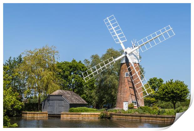 Hunsett Windmill on the Norfolk Broads Print by Jason Wells