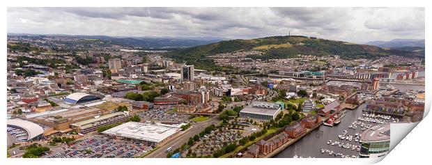 Swansea City panorama Print by Leighton Collins