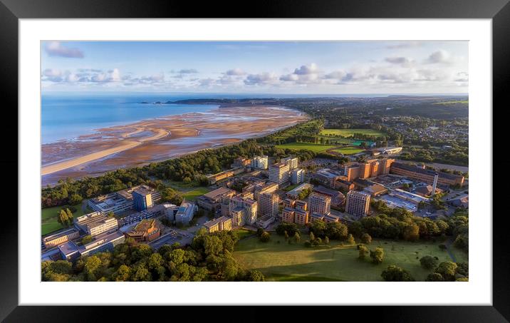 Swansea Bay University Framed Mounted Print by Leighton Collins