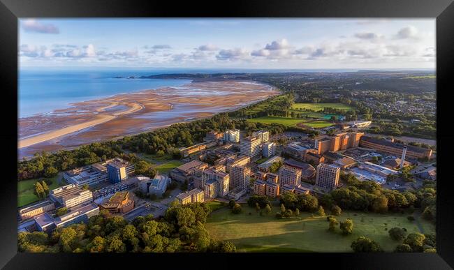Swansea Bay University Framed Print by Leighton Collins