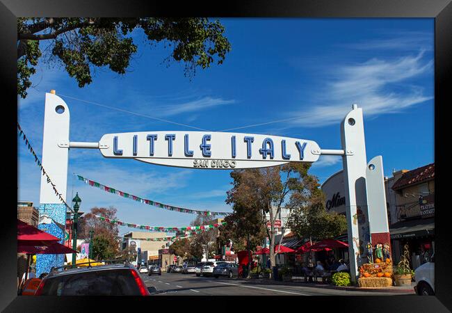 Little Italy in San Diego Framed Print by Mikhail Pogosov