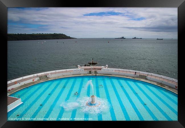 Plymouth Tinside Lido Framed Print by Stephen Coughlan