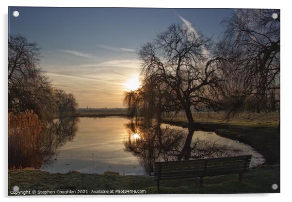 Sunrise at Home Park, Hampton Court Acrylic by Stephen Coughlan