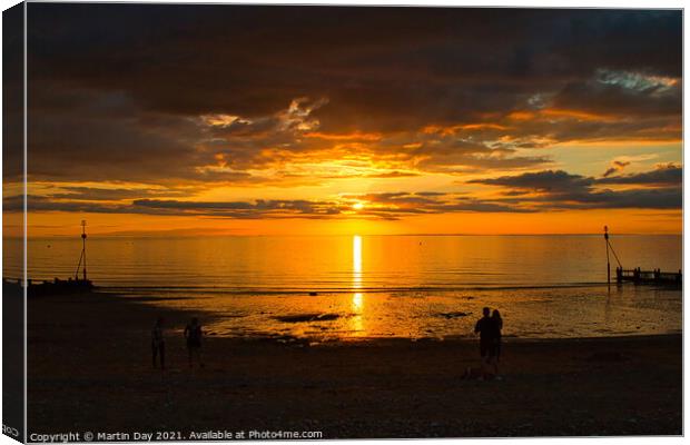 Majestic Sunset at Hunstanton Beach Canvas Print by Martin Day