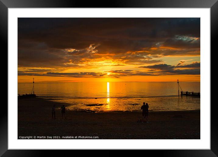Majestic Sunset at Hunstanton Beach Framed Mounted Print by Martin Day